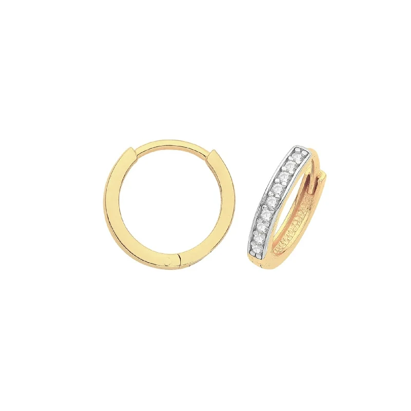 Hinged Cz Earrings - 9ct Gold