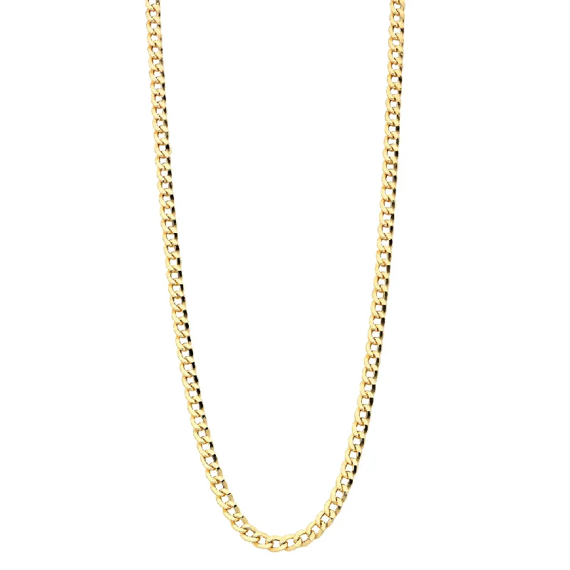 9ct Yellow Gold Hollow Curb Necklace