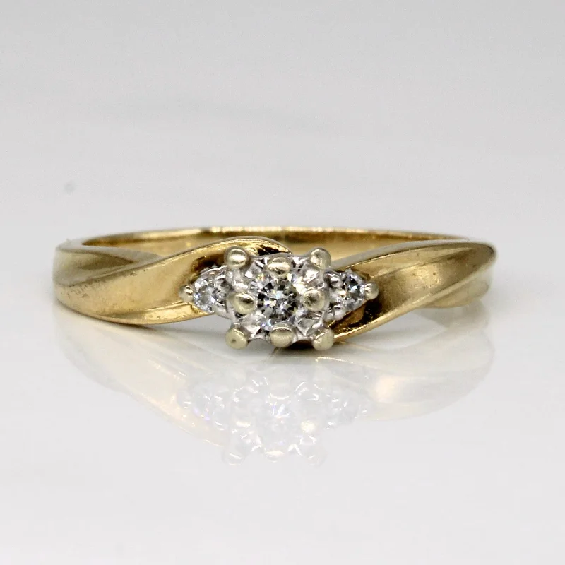 Diamond Three Stone Ring | 0.08ctw | SZ 5.5 |