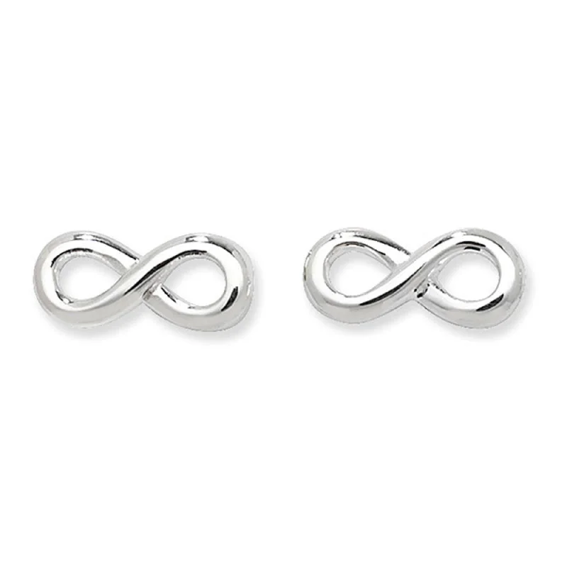 Infinity Stud Earrings - Sterling Silver