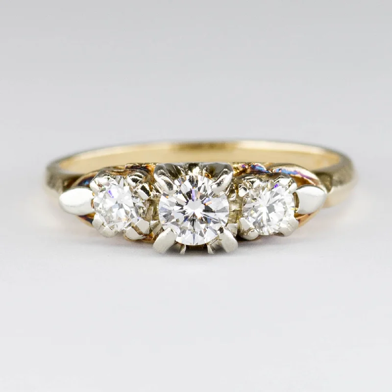 High Set Three Stone Diamond Ring | 0.50ctw | SZ 6.75 |